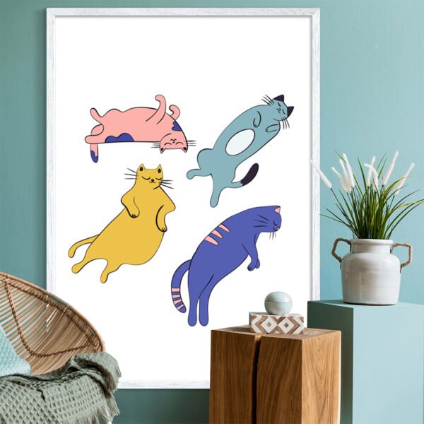 Dreamy Cat Quartet - Digital Prints