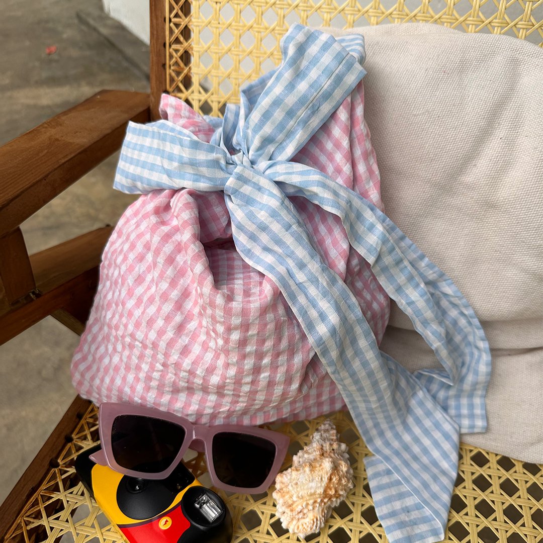 Ocean Eyes - Pink & Blue Reversible Beach Tote  – Limited Edition Fashion