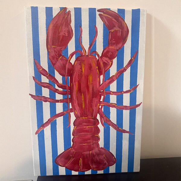 Ocean Eyes - The Pink Lobster Hand Painted Canvas  – Limited Edition